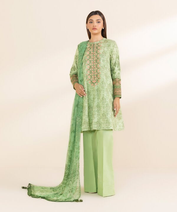 Sapphire 3 Piece Custom Stitched Suit - Green - LB30102