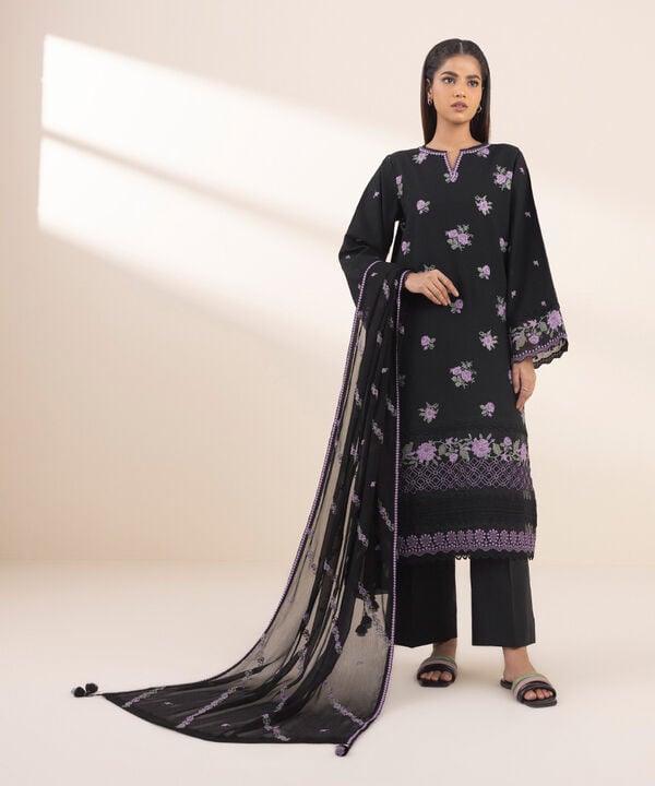 Sapphire 3 Piece Custom Stitched Suit - Black - LB30104
