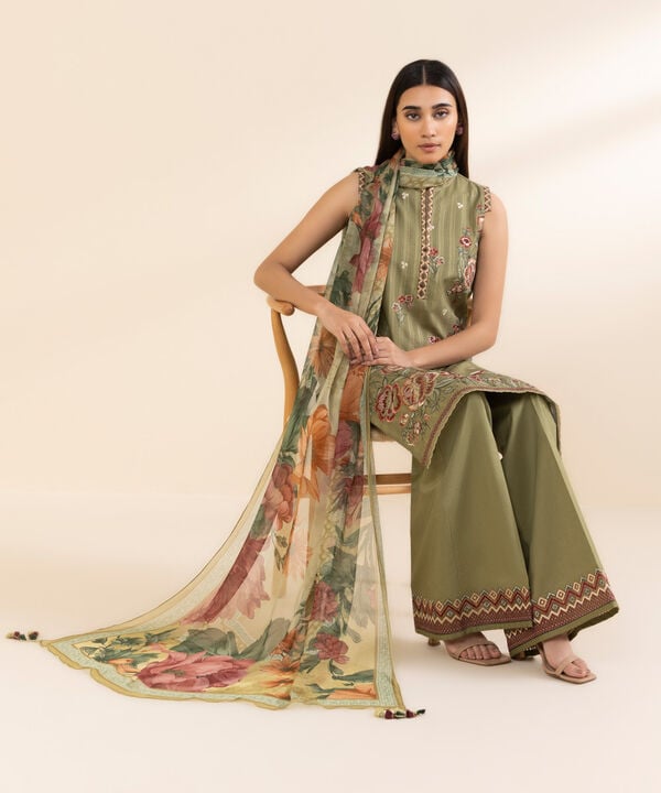 Sapphire 3 Piece Custom Stitched Suit - Green - LB30114