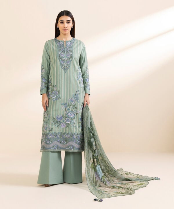 Sapphire 3 Piece Custom Stitched Suit - Green - LB30095