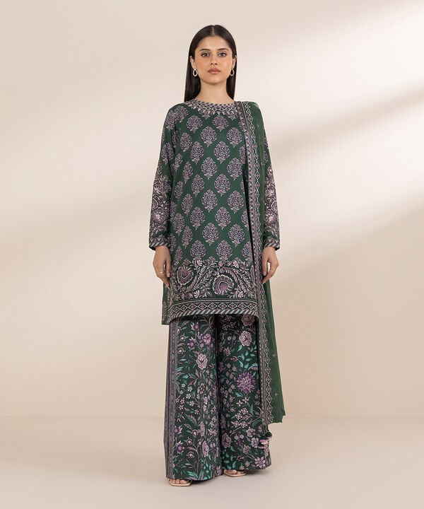 Sapphire 3 Piece Custom Stitched Suit - Green - LB30115