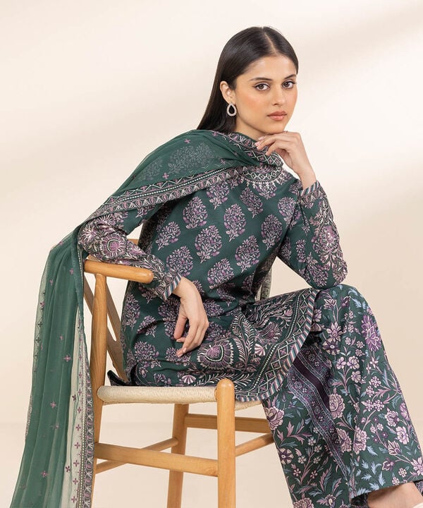 Sapphire 3 Piece Custom Stitched Suit - Green - LB30115
