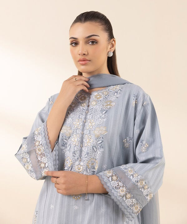 Sapphire 3 Piece Custom Stitched Suit - Gray - LB30082