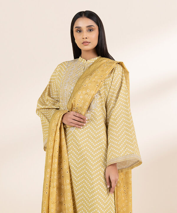 Sapphire 3 Piece Custom Stitched Suit - Yellow - LB30092