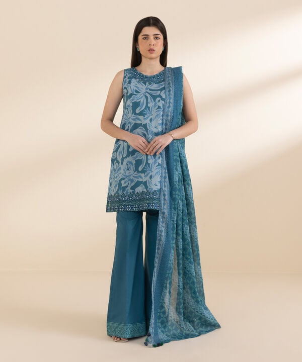 Sapphire 3 Piece Custom Stitched Suit - Blue - LB30089