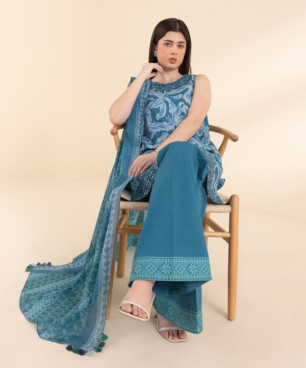 Sapphire 3 Piece Custom Stitched Suit - Blue - LB30089