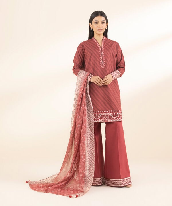 Sapphire 3 Piece Custom Stitched Suit - Red - LB30100