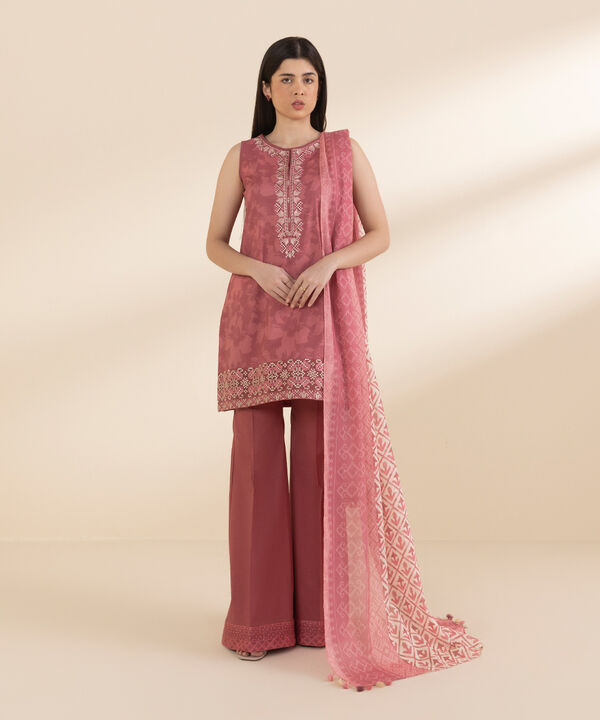 Sapphire 3 Piece Custom Stitched Suit - Pink - LB30098