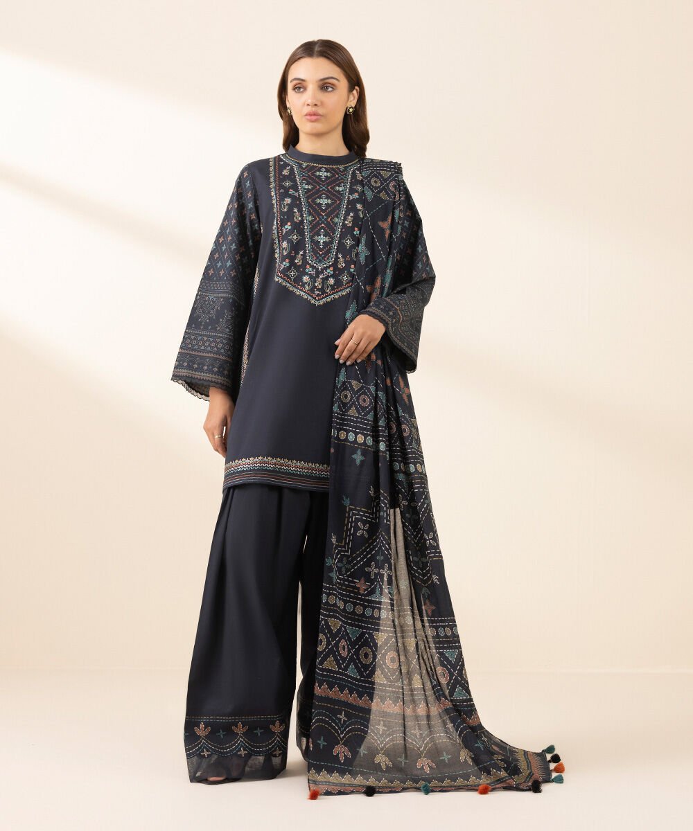 Sapphire 3 Piece Custom Stitched Suit - Black - LB30205