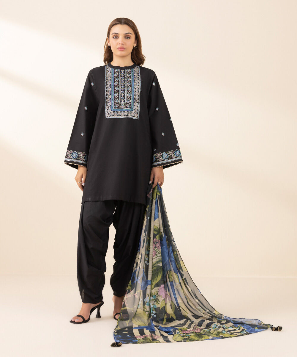 Sapphire 3 Piece Custom Stitched Suit - Black - LB30198