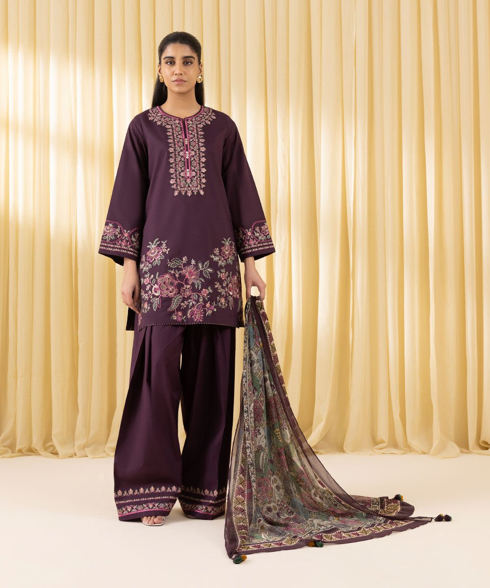 Sapphire 3 Piece Custom Stitched Suit - Purple - LB30203