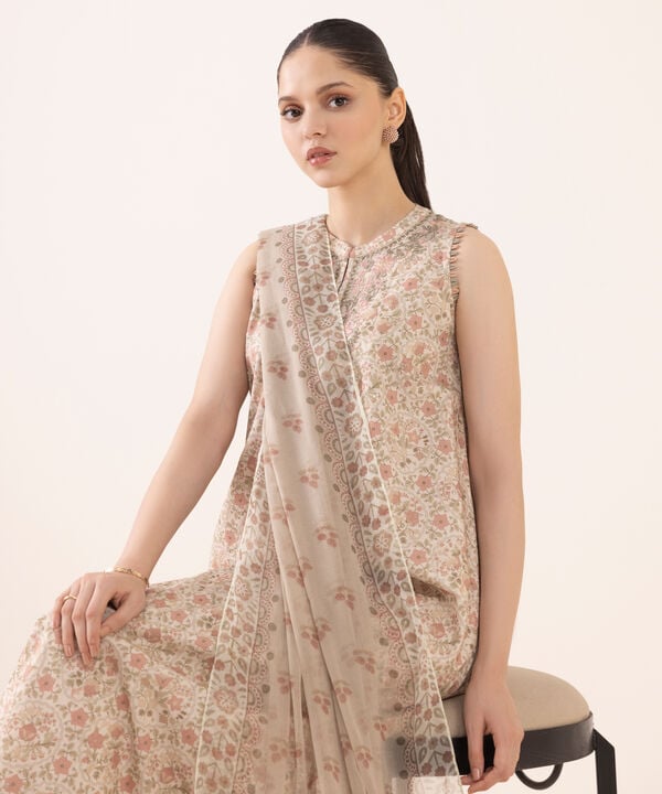 Sapphire 3 Piece Custom Stitched Suit - Beige - LB30714