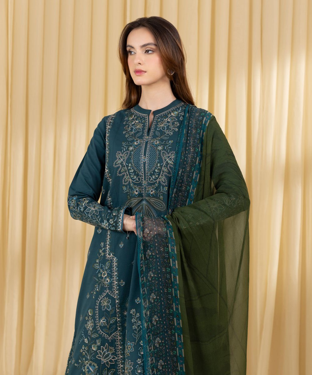 Sapphire 3 Piece Custom Stitched Suit - Green - LB30196