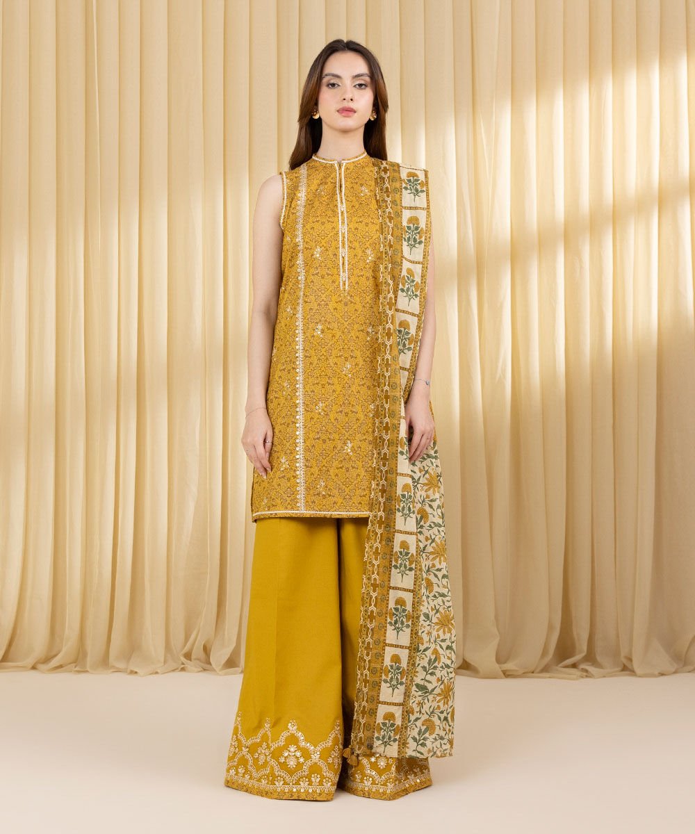 Sapphire 3 Piece Custom Stitched Suit - Mustard - LB30143