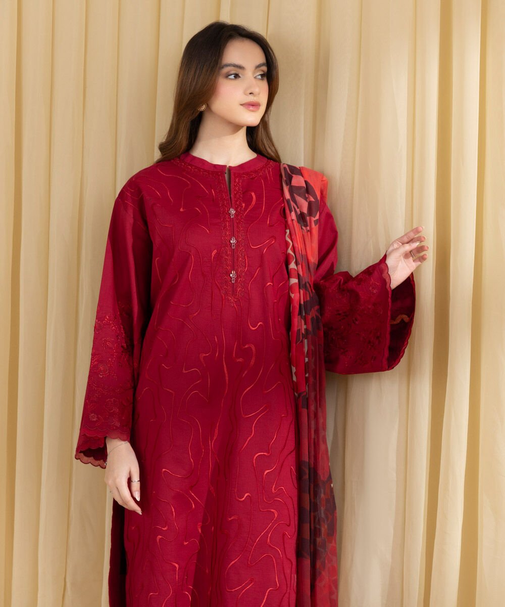 Sapphire 3 Piece Custom Stitched Suit - Red - LB30152