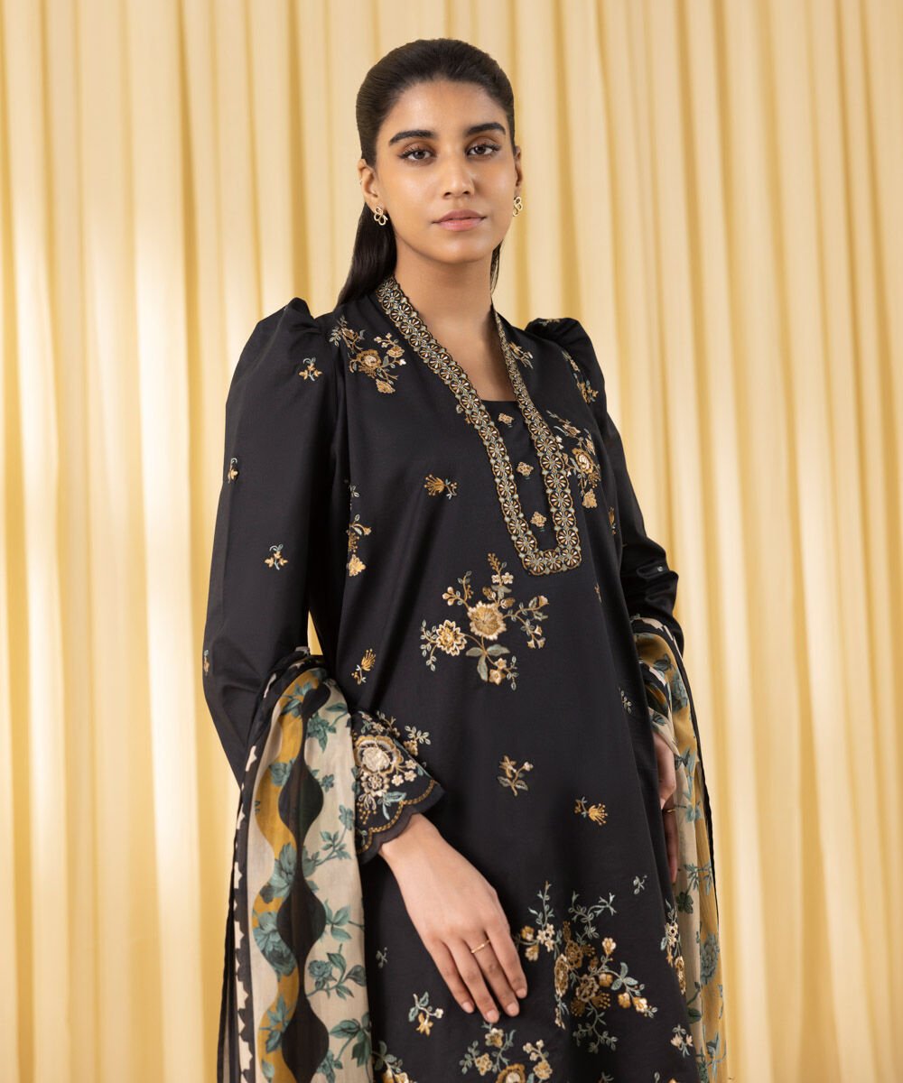 Sapphire 3 Piece Custom Stitched Suit - Black - LB30151