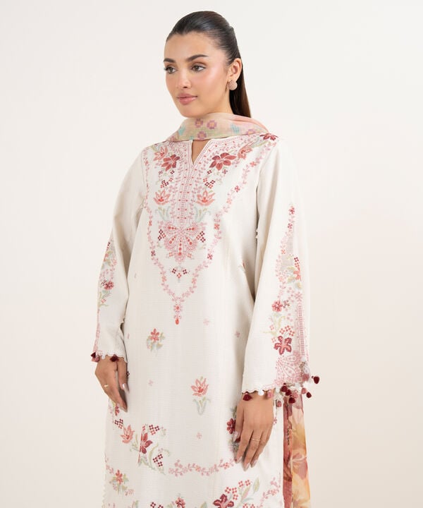 Sapphire 3 Piece Custom Stitched Suit - Off White - LB30848