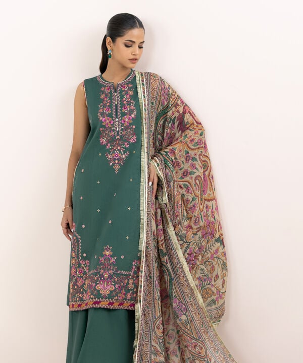 Sapphire 3 Piece Custom Stitched Suit - Green - LB30825
