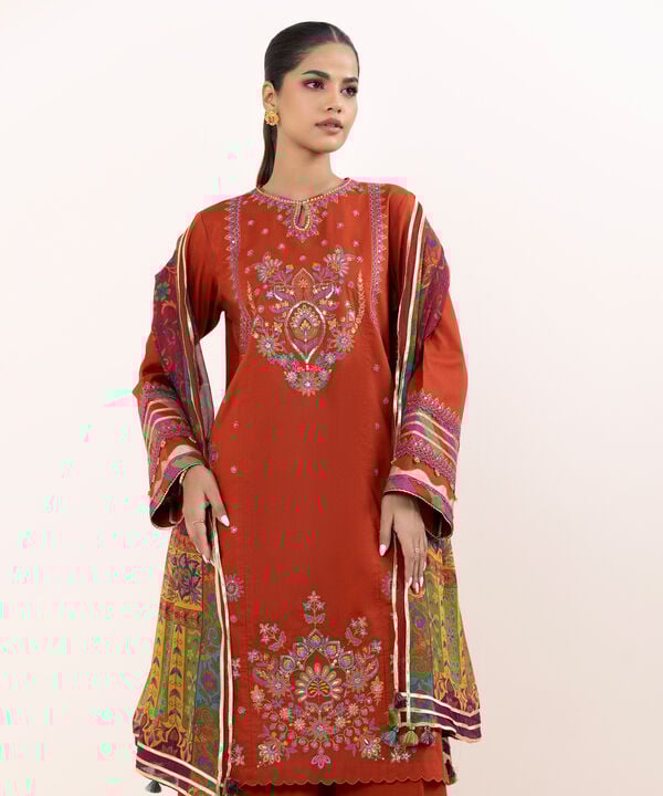 Sapphire 3 Piece Custom Stitched Suit -Red - LB30832