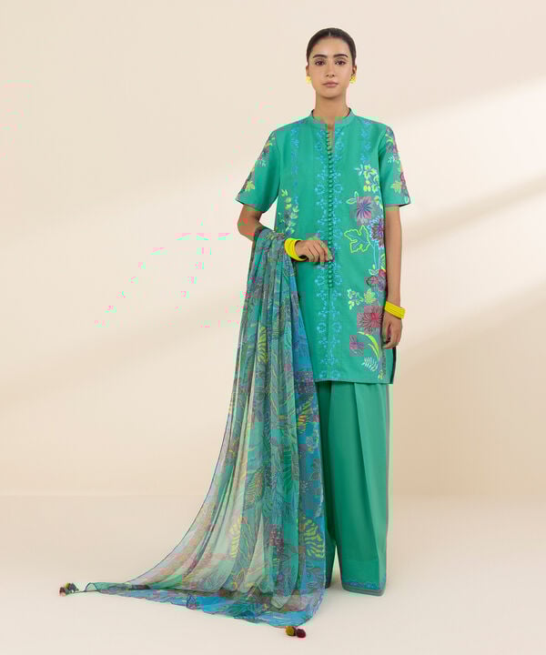 Sapphire 3 Piece Custom Stitched Suit - Green - LB30631