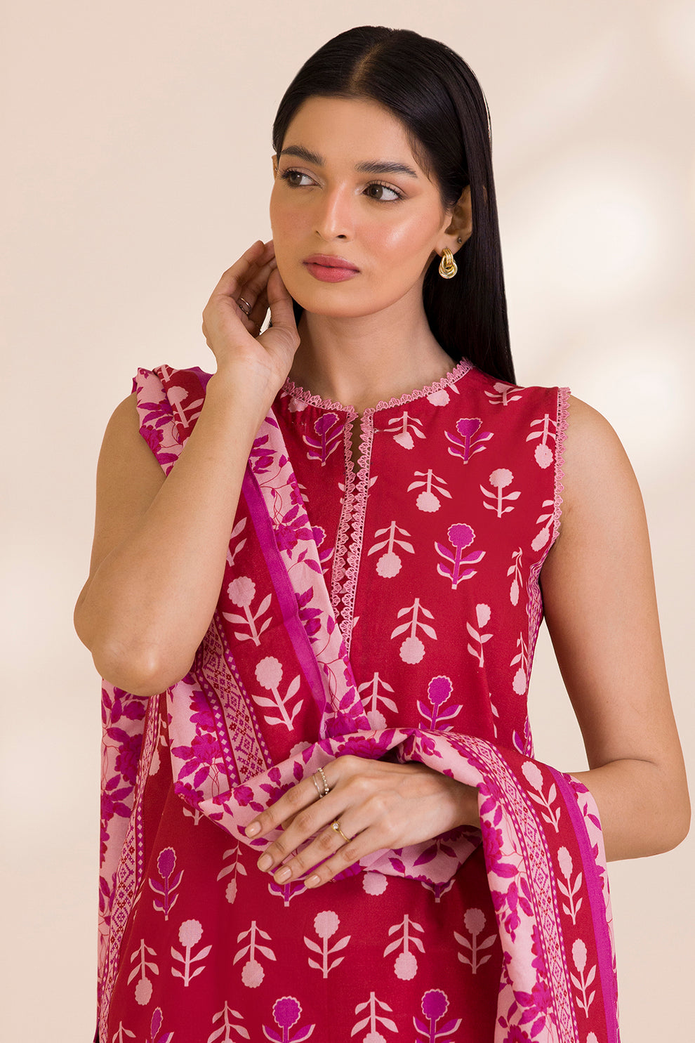 Zellbury 3 Piece Custom Stitched Suit - Pink - LB31027