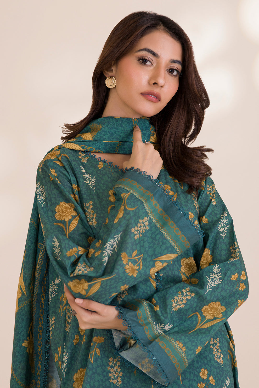 Zellbury 3 Piece Custom Stitched Suit - Green - LB31054