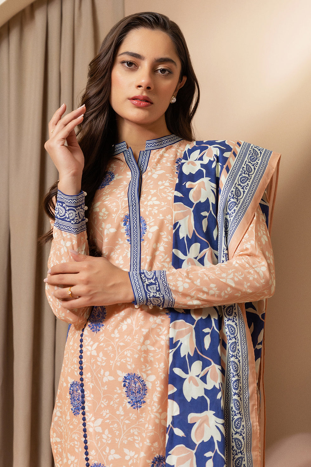 Zellbury 3 Piece Custom Stitched Suit - Peach - LB30392
