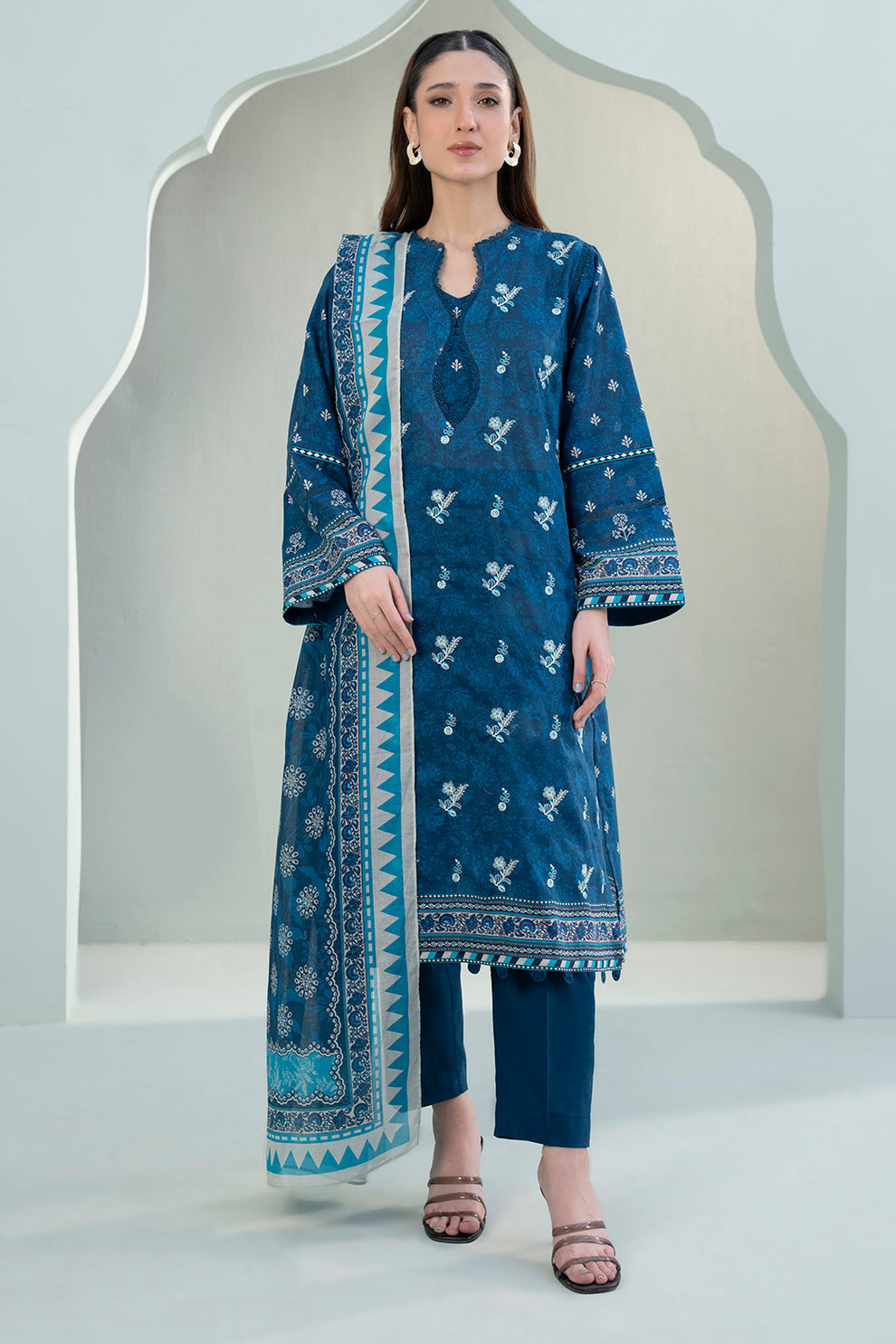Zellbury 3 Piece Custom Stitched Suit - Blue - LB30391