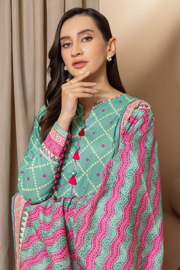 Zellbury 3 Piece Custom Stitched Suit - Green - LB29936