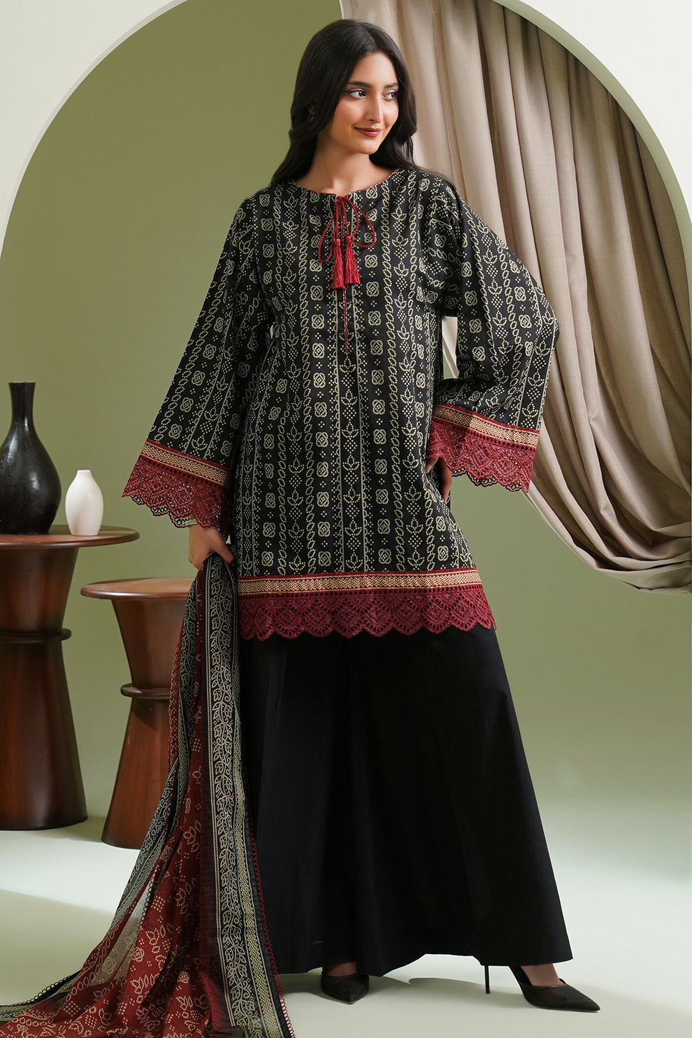 Zellbury 3 Piece Custom Stitched Suit - Black - LB30384