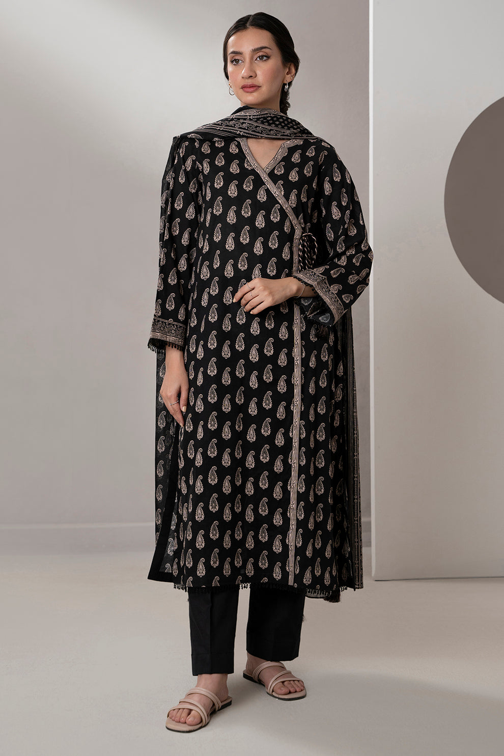 Zellbury 3 Piece Custom Stitched Suit - Black - LB30377