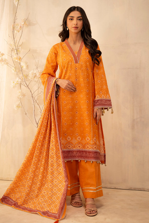 Zellbury 3 Piece Custom Stitched Suit - Orange - LB29929