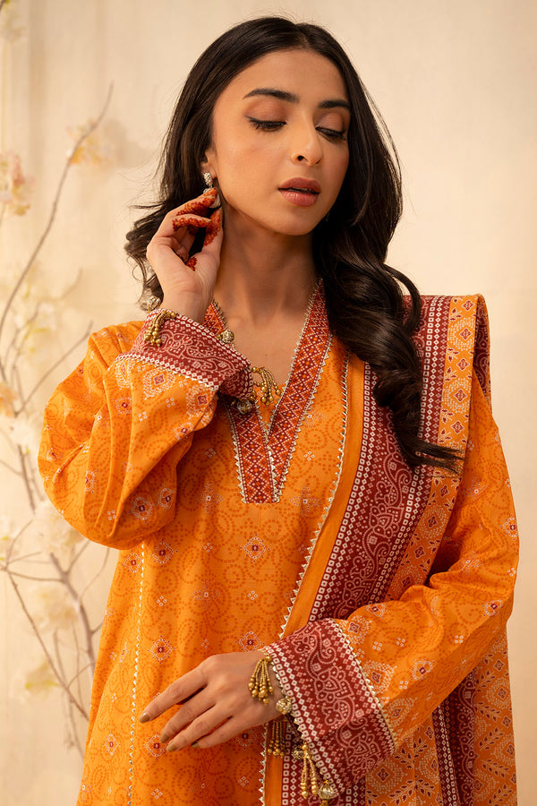Zellbury 3 Piece Custom Stitched Suit - Orange - LB29929