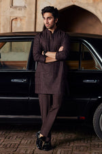 Qalamkar 2 Piece Custom Stitched Suit - Brown - LB289096