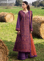 Asim Jofa 3 Piece Custom Stitched Suit - Purple - LB29977