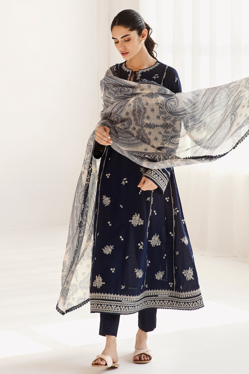 Jazmin 3 Piece Custom Stitched Suit - Blue - LB30028