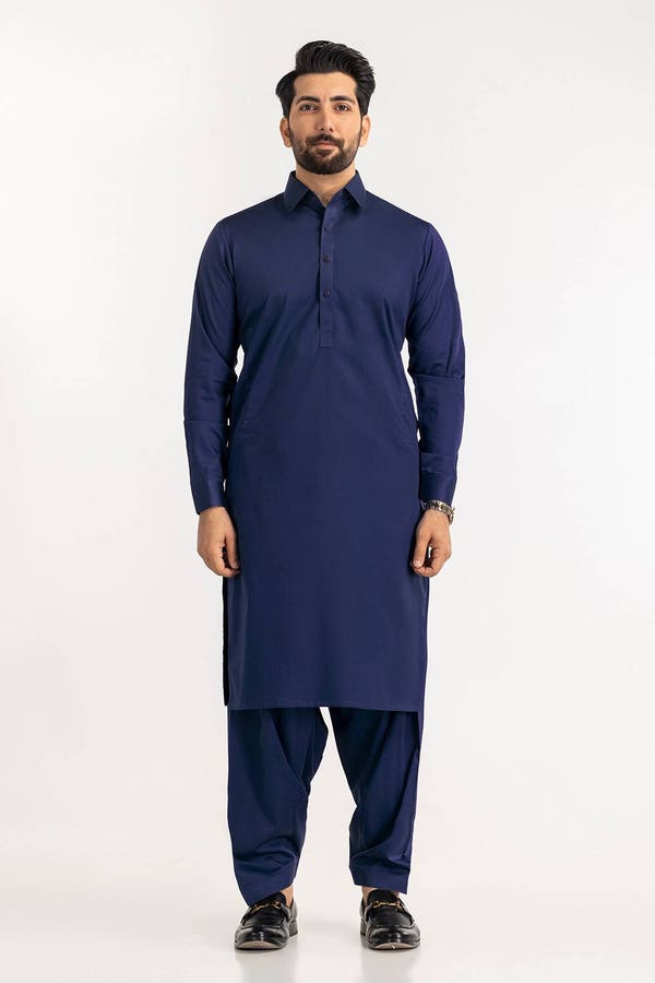 Gul Ahmed 2 Piece Custom Stitched Suit - Blue - LB30527