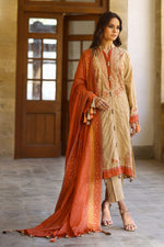 Gul Ahmed 3 Piece Custom Stitched Suit - Beige - LB29861