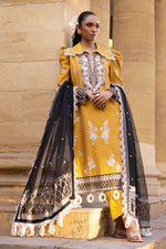 Gul Ahmed 3 Piece Custom Stitched Suit - Yellow - LB29853
