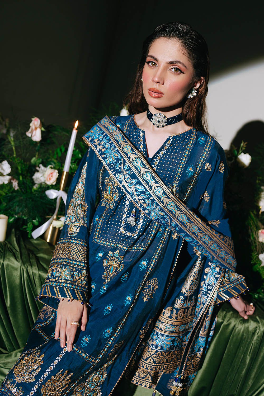 Gul Ahmed 3 Piece Custom Stitched Suit - Blue - LB29863