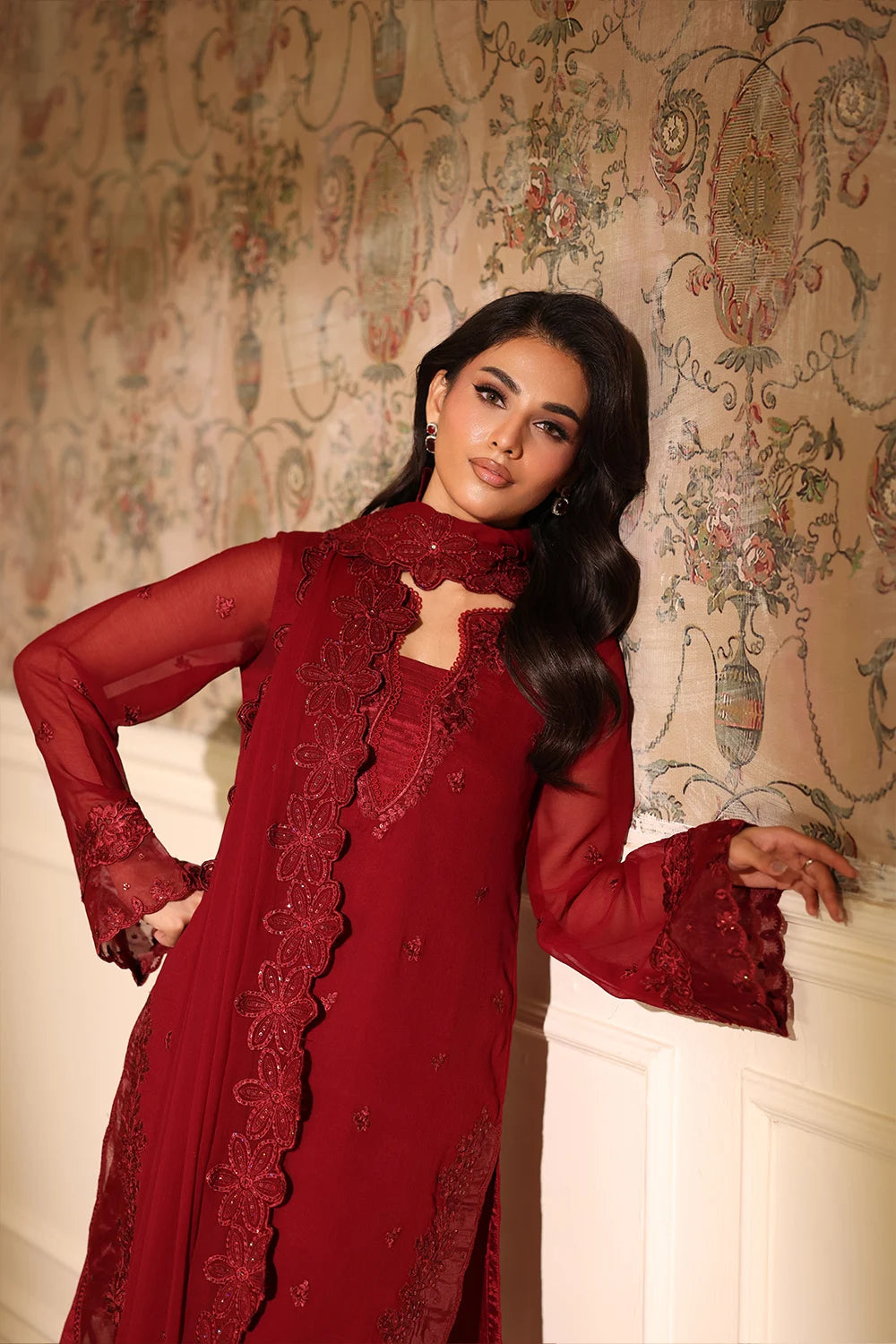 Azure 3 Piece Custom Stitched Suit - Red - LB30976