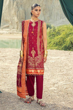 Gul Ahmed 3 Piece Custom Stitched Suit - Red - LB29875
