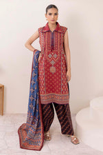 Gul Ahmed 3 Piece Custom Stitched Suit - Red - LB30426