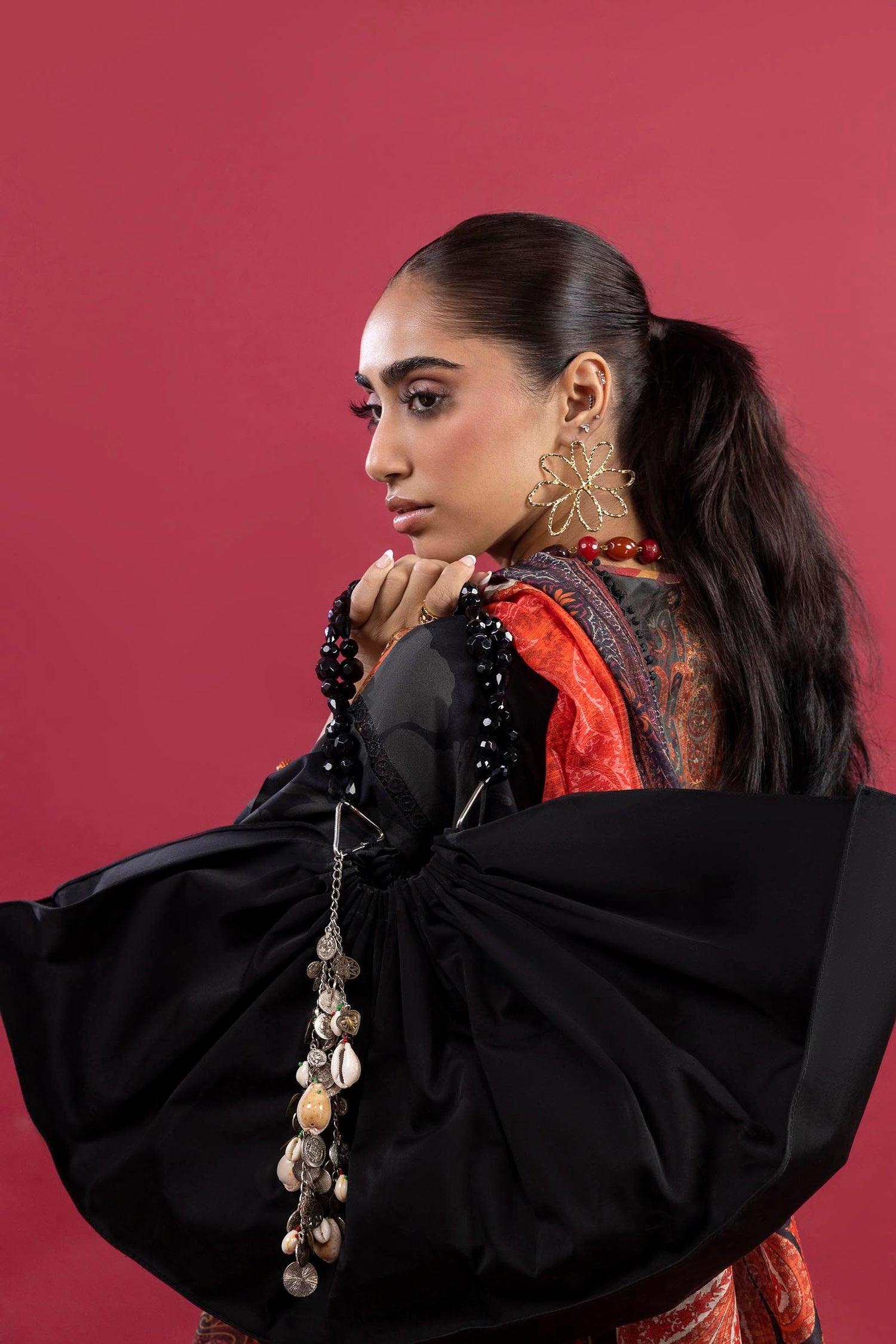 Sana Safinaz 3 Piece Custom Stitched Suit - Black - LB30614