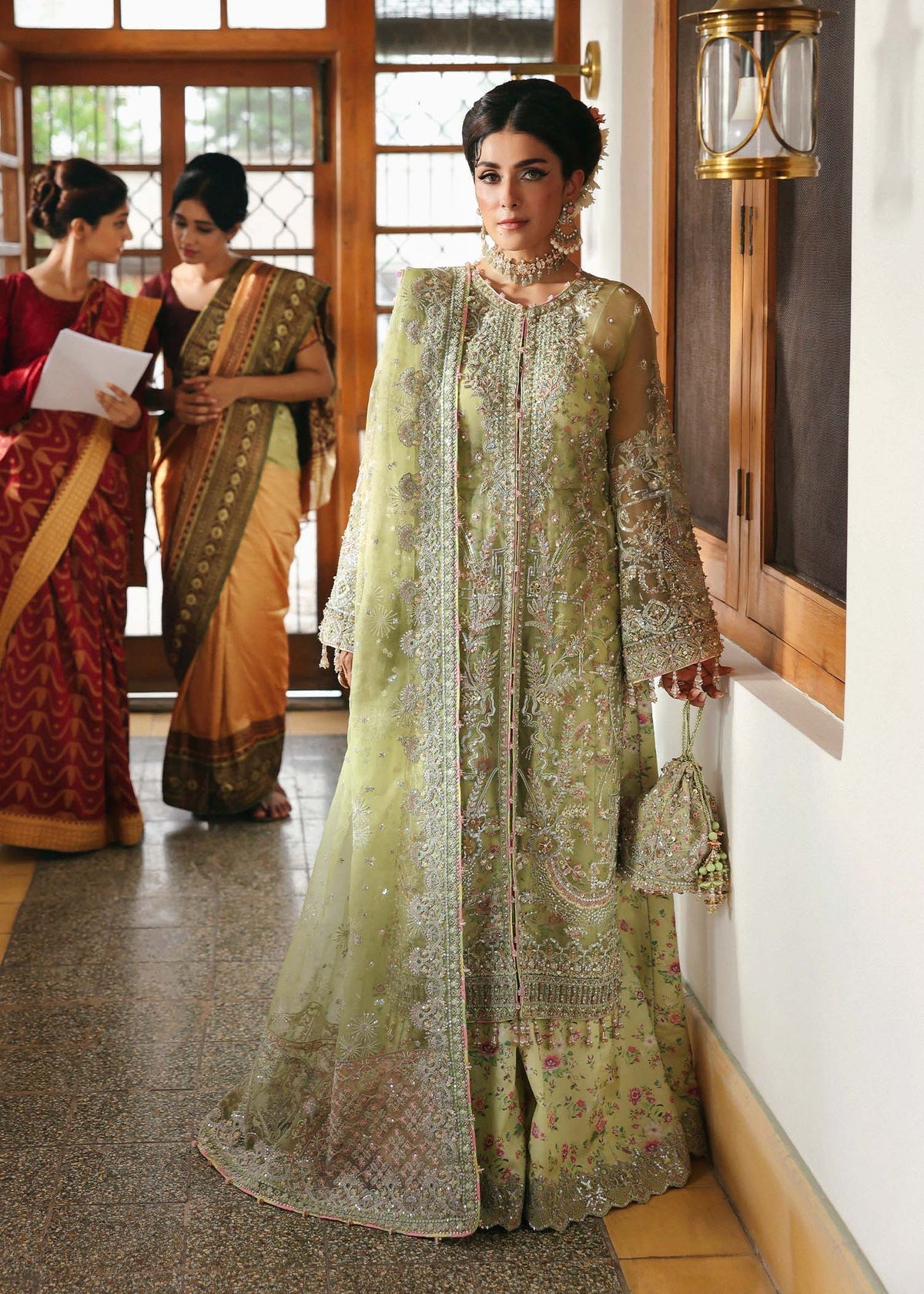 Kanwal Malik 3 Piece Custom Stitched Suit - Green - LB30939