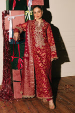 Gul Ahmed 3 Piece Custom Stitched Suit - Red - LB29851