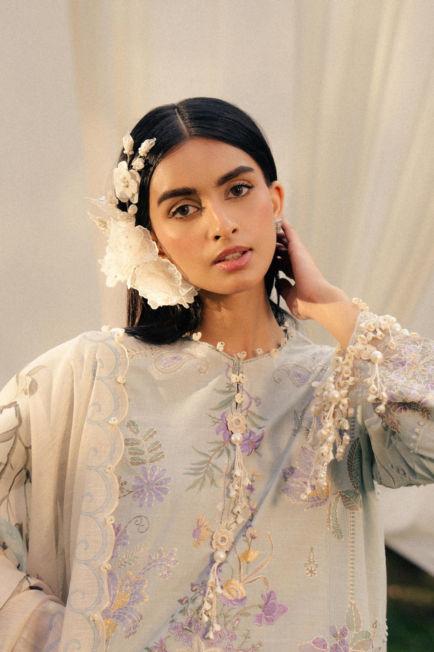 Sana Safinaz 3 Piece Custom Stitched Suit - Blue - LB29564