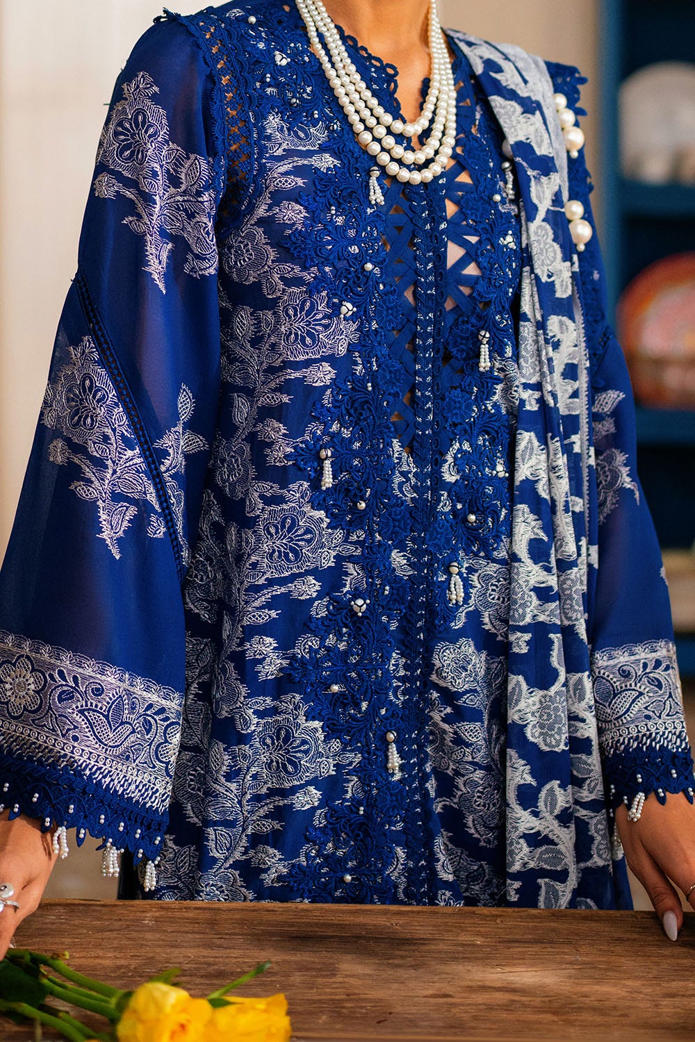 Gul Ahmed 3 Piece Custom Stitched Suit - Blue - LB29243