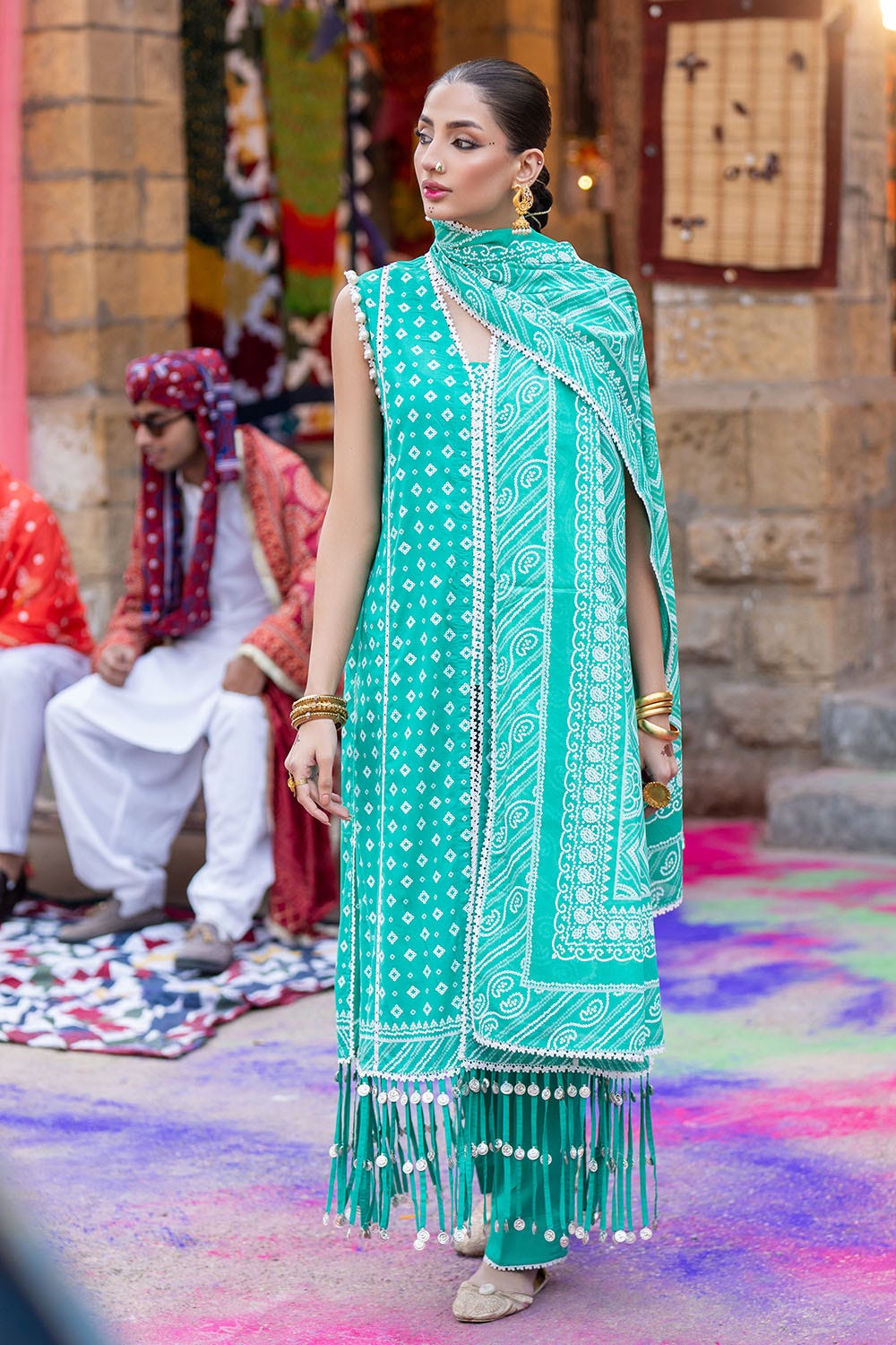 Gul Ahmed 3 Piece Custom Stitched Suit - Green - LB29187