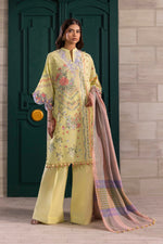 Sana Safinaz 3 Piece Custom Stitched Suit - Yellow - LB29342